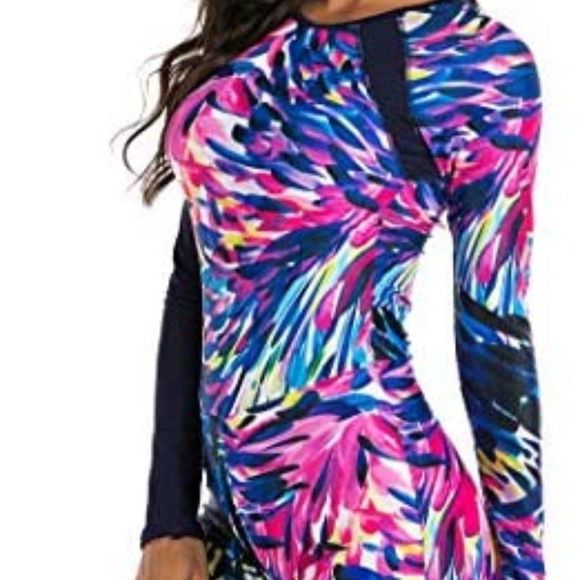 Womens Athletic Training Long Sleeve  Swimsuit - Picture 3 of 5